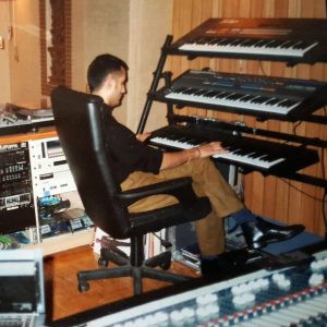 In my home studio 1995. The studio was designed by Dave Snead who designed UB40 DEP International Studios in Digbeth Birmingham