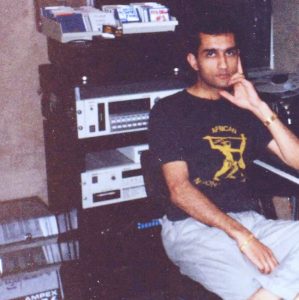 Home studio 1990. This is where I created the Apache Indian sound and produced the hit records Movie Over India, Chok There and Don Raja. All done with an Atari ST 1040 running Steinberg Pro 24 and C-Lab Notator, a Tascam MSR 1" 24 track tape machine onto Ampex 456 tape, an Allen and Heath GS3 desk, Akai S1000 and S900 samplers, Roland S330 sampler, XRI systems SMPTE, SPX 90 and a Roland D10. Monitoring was a pair of Yamaha NS10M and Wharfdale E45 speakers.