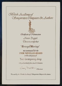 My Ivor Novello Award