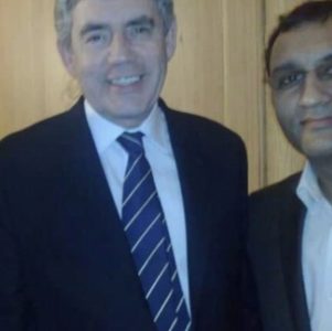 2009 With then Prime Minister Gordon Brown at 10 Downing Street