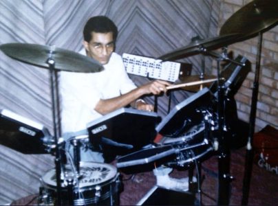 With my Simmons SDSV (SDS 5) Drum Kit 1988